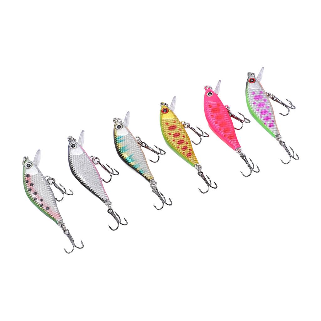 6pcs 4.3g 5cm Minnow Fishing Lure Multilayer Paint Processing Artificial Fishing Bait