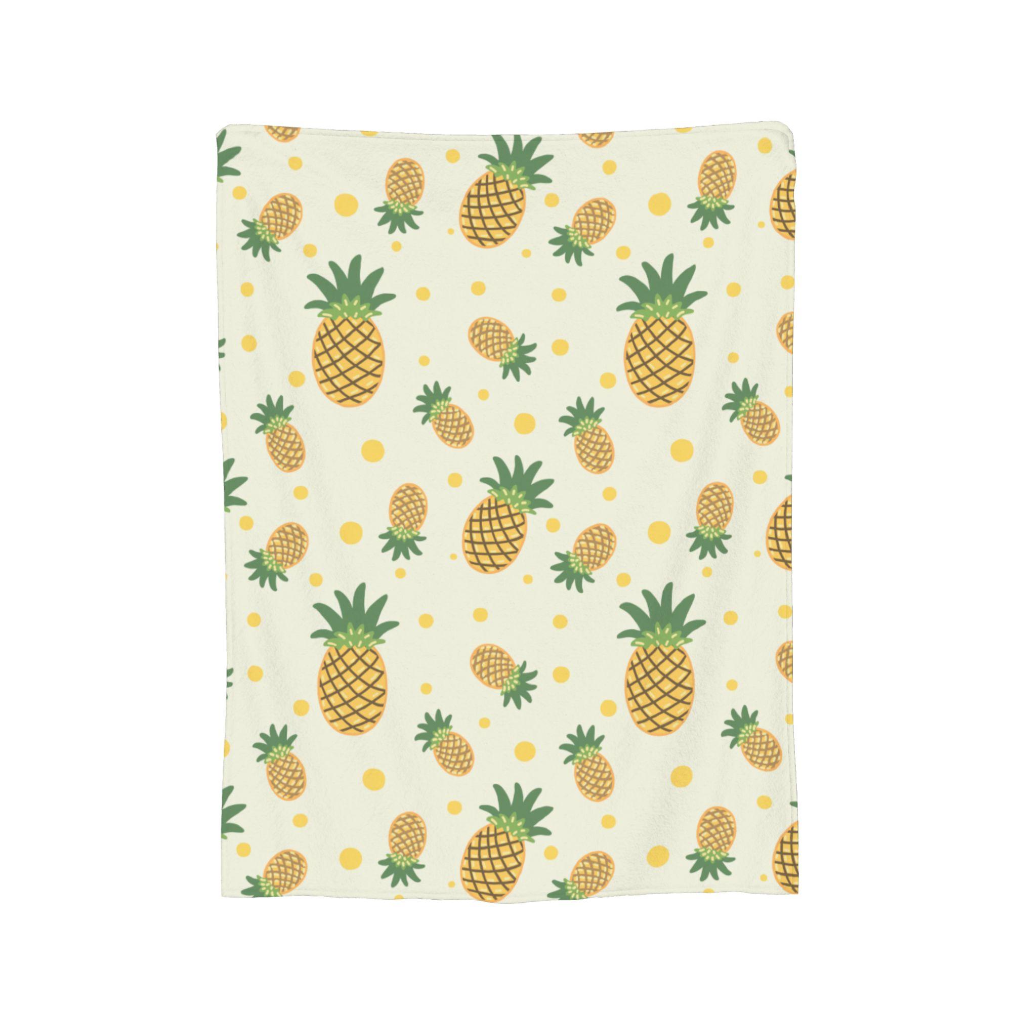 

Pineapple Summer Fruits Blankets Fleece Spring/Autumn Multifunction Warm Throw Blankets for Bed Bedroom Rug Piece 30x40in