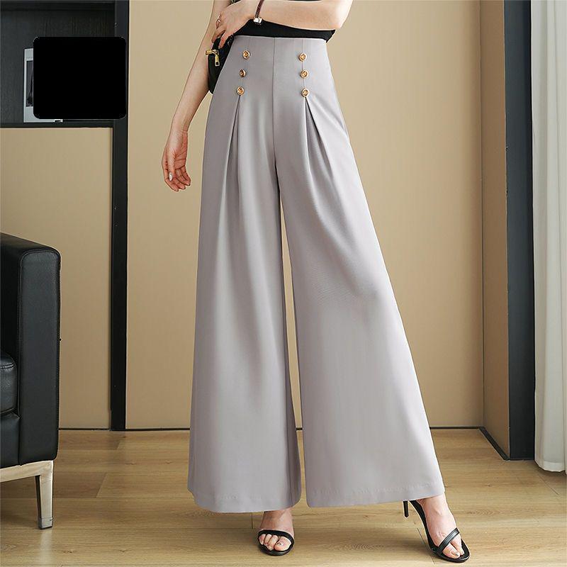 2026 Fashionable High-Waisted Wide-Leg Culottes: Summer Loose-Fit Long Pants for Women
