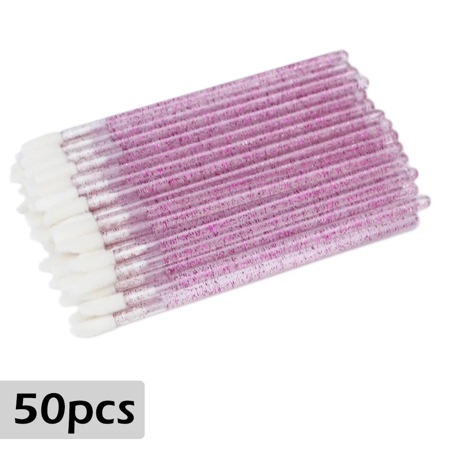 CNKESS  Wholesale  50pcs Disposable Cosmetic Lip Brush Lipstick Lip Glossy Wands Pen Cleaner Applicator Makeup Brushes Tools