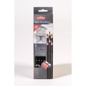 Crayons 6 x Esquisse mou, (700836)