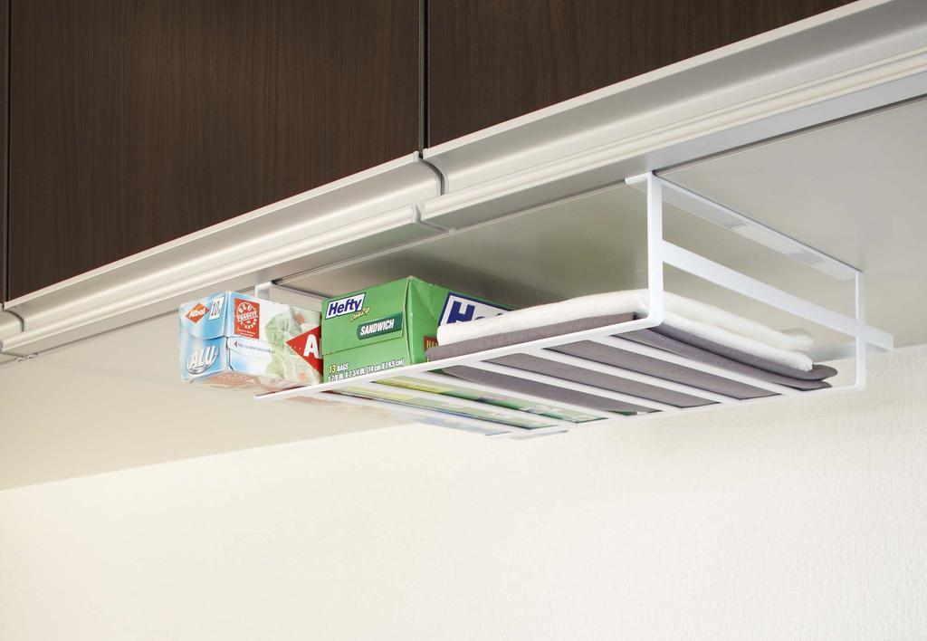 Yamazaki Unterschrank-Aufbewahrungsregal, Groß, Weiß, ca.. B30,5 x T26 x H9,5cm, Tower 7111