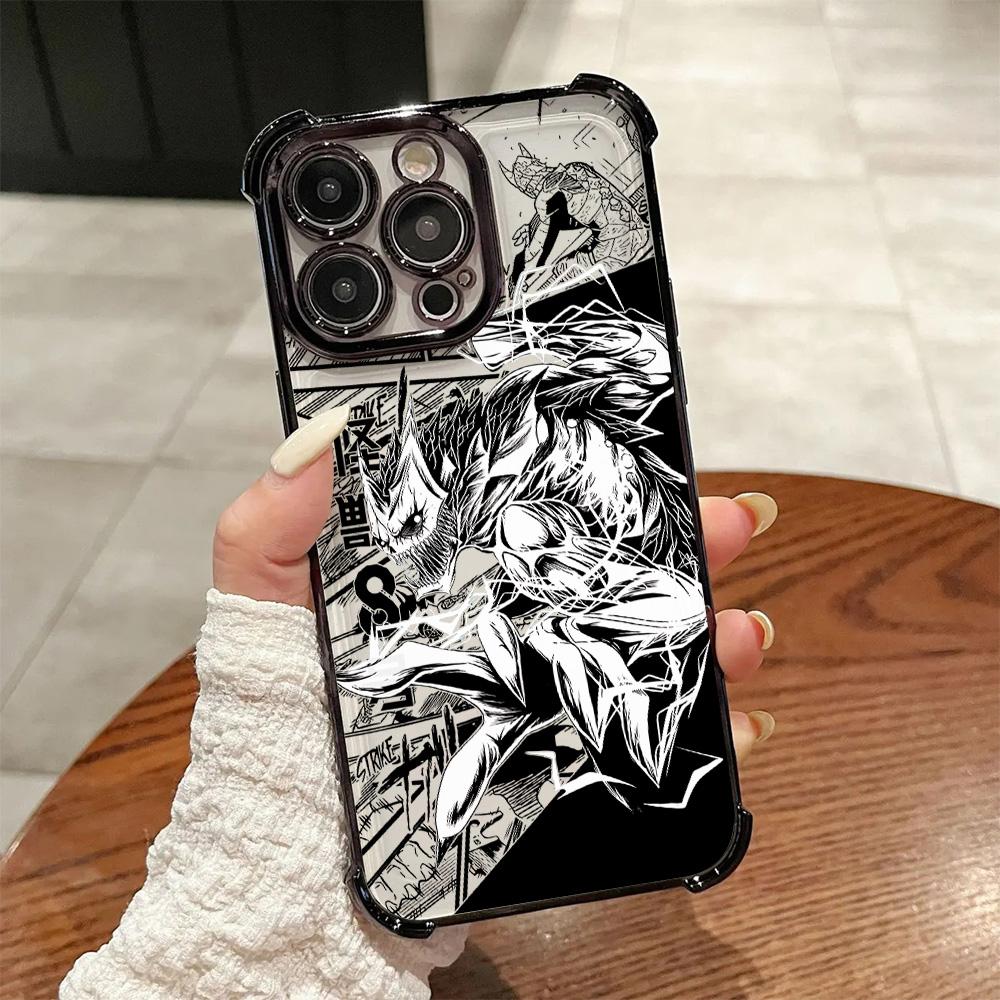 Anime Kaijus No. 8 Plating Phone Case For Samsung S26 S25 S24 S23 S22 S21 S20 FE Note20 Edge Plus Ultra 4G 5G Anti Fall Airbag