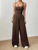 Damen Freizeit Sommer Camisole Jumpsuit - Weiter Bein, Locker, Taillenbetonend Bodycon Stil