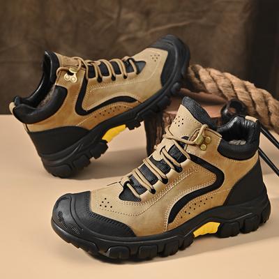 Herren-Schneestiefel aus Rindsleder, rutschfest, sportlich, atmungsaktiv, nackte Stiefel, Outdoor-Wanderstiefel