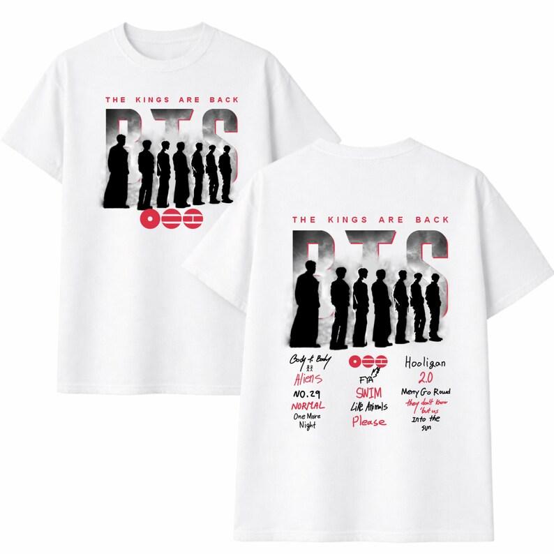 

2026 Summer Fashion Trendy Tee Men Women Vintage Top BTS Arirang Album Tracklist T-shirt, Bangtan K-pop Concert Print, ARMY Fan Apparel S
