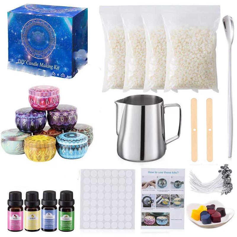 DIY Candle Making Supplies Kit Scented Candle Making Tool Wax Melting Material Kit Handmade Aromatherapy Crafts Christmas Gifts