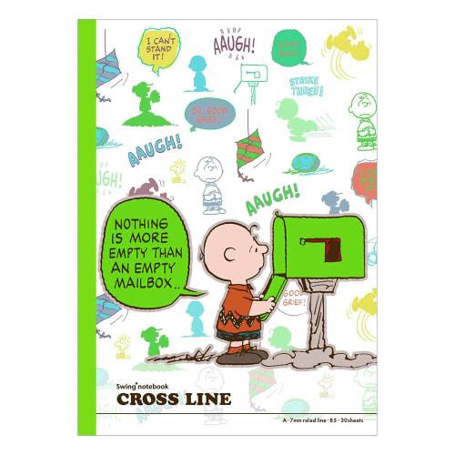 Nakabayashi Cross Line Notebook B5 A-lined 5-Book Pack Snoopy Merry Series 67946
