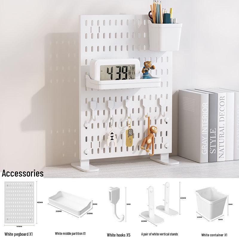 Desktop DIY Pegboard: Large Accessory Holder for Office or Home Desk, Clamp-Standing Storage, Hanging Rack, Countertop Decoration Display.