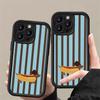 Retro Fun Striped Dachshund Pattern  Phone Case For Samsung Galaxy S21 S22 S23 S24 FE Plus S25 Ultra A15 A35 A54 A55 Soft Cover