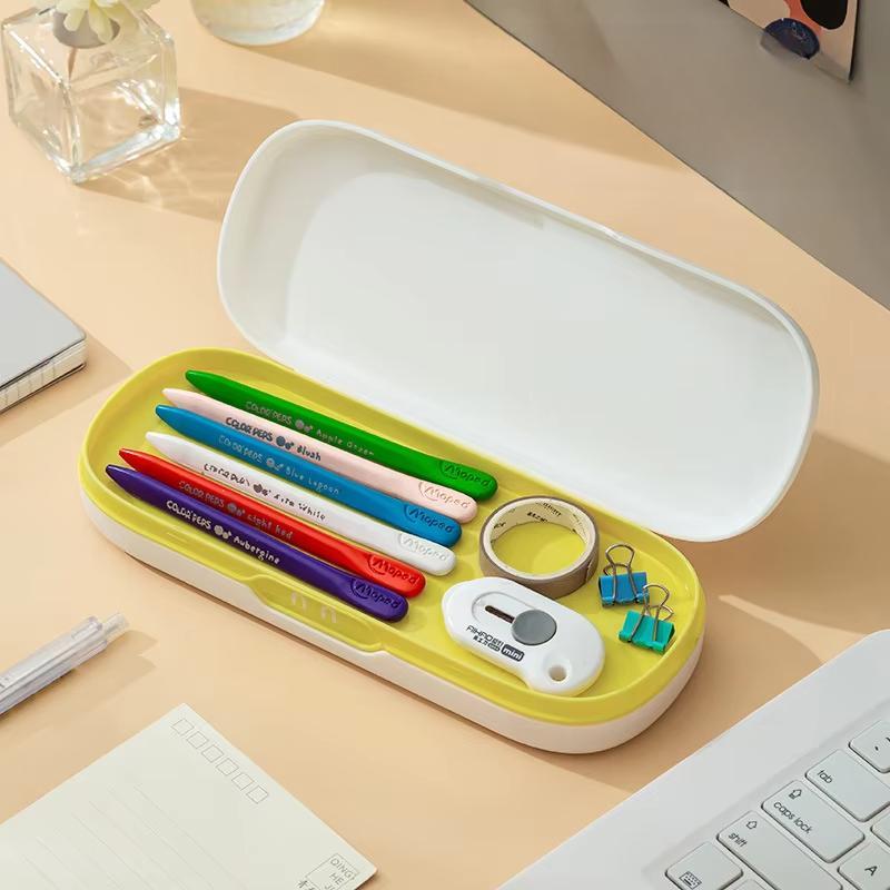 Pencil Case Simple Ins Lovely Large Capacity Double Layer Stationery Box Multifunction