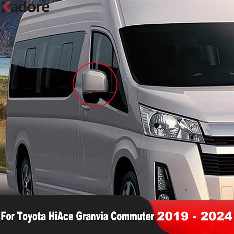 For Toyota HiAce Granvia Commuter - 2024 Carbon Fiber Car Side Door Rearview Mirror Covers Trim Accessories