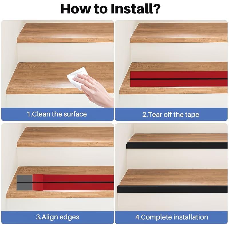 1 Stück 1/3 Meter Anti-Rutsch-Streifen Schultreppenstufen L-Form Aufkleber PVC Boden Außenbereich Boden Selbstklebend Kantenschutz Zuhause