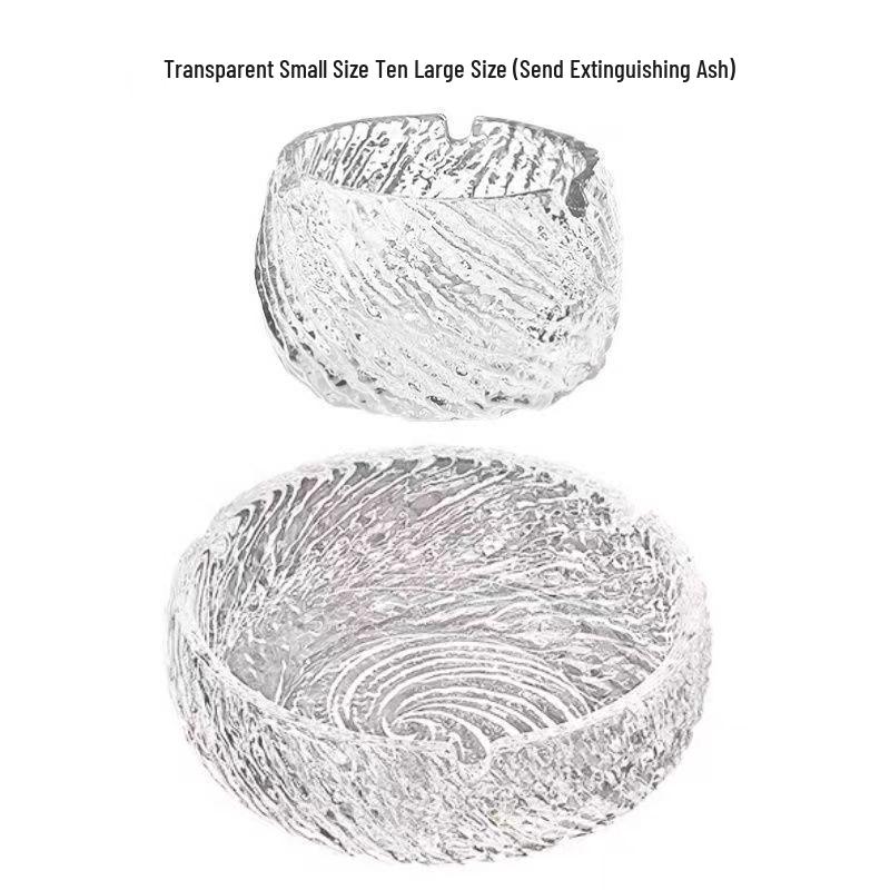 Elegant Glass Ashtray: High-Capacity, Stain-Resistant, Fashionable Design for Home or Office
