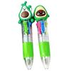 2 Stück Kugelschreiber Tragbar 4 Farben in Einem Stift Glattes Schreiben mit Niedlicher Cartoon-Puppe Oben Mehrfarbiger Stift für Persönlichen Gebrauch