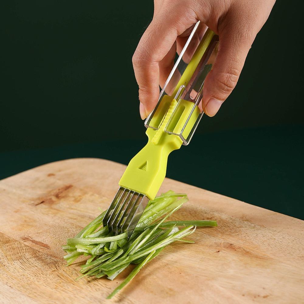 

Plastic Handle Multi Blade Scallion Cutter with Dust Cover Peeler Kitchen Accessories Slicer Fruit