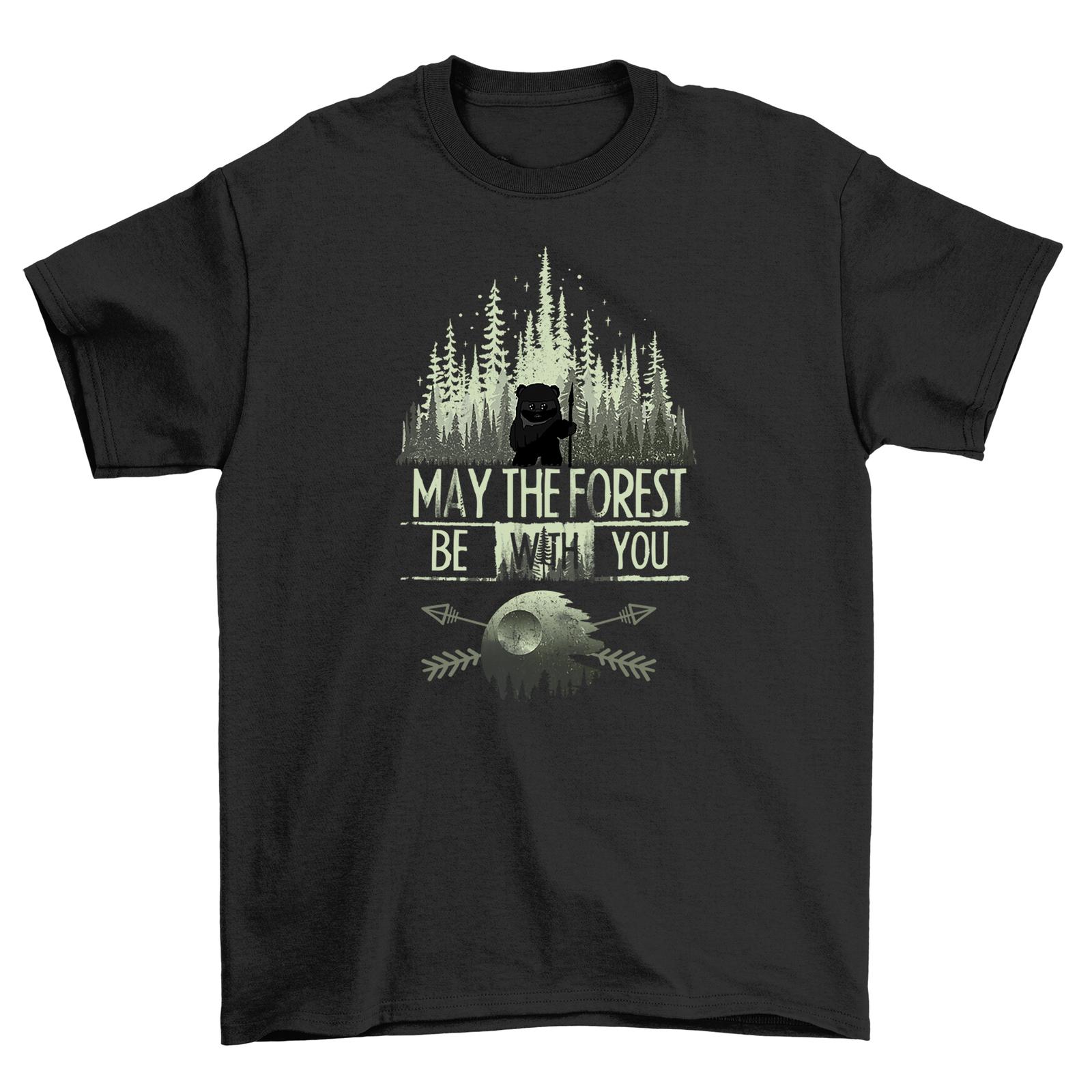 

May the Forest Be with You - Funny Nature T-Shirt Mens Womens Tees Top, 100% Cotton, Unisex Design fo M