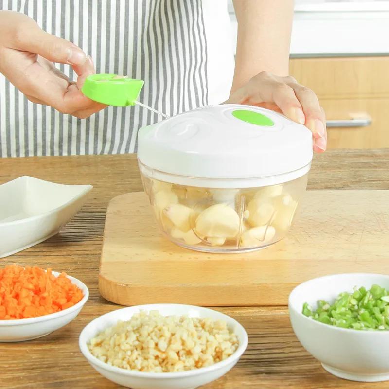 Multi-function Hand Held Vegetable Shredder Slicer Cutter Powerful Manual Pulling Food Chopper Cutting Various Foods Nuts Pesto