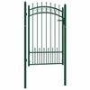 Fence Gate EMMEN with Spikes Steel 104 x 117 cm Green