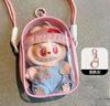 Labubu Protect Case Labubu Sitting Party 15cm Cotton Doll Shoulder Pain Bag PVC Storage Bag Labubu