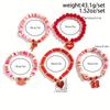 5pcs Valentine's Day Soft Clay Bead & Heart Charm Bracelets - Elastic Stretch Beads, Love Token Gift for Couples,Year-Round Wear