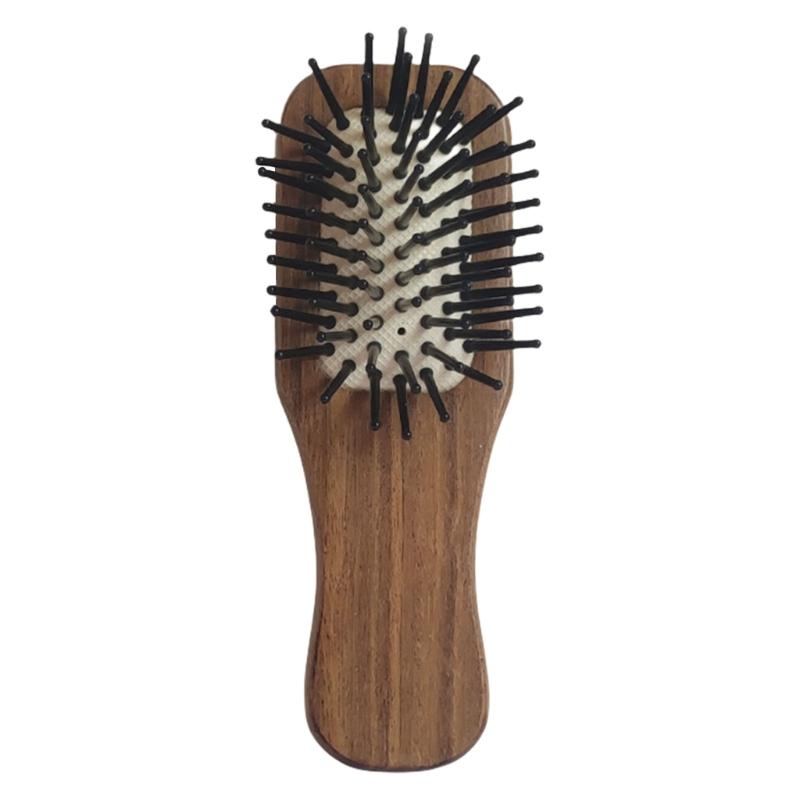

Compact and Stylish Mini Beechwood Travel Hairbrush with Soothing Massage Air Paddle Gentle on Hair and Scalp
