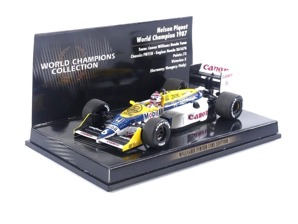 Minichamps 436876606 Williams Honda FW11B Nelson Piquet World Champion 1987 Dirty Version Collectible Miniature Multicolor 143 - - - Car,