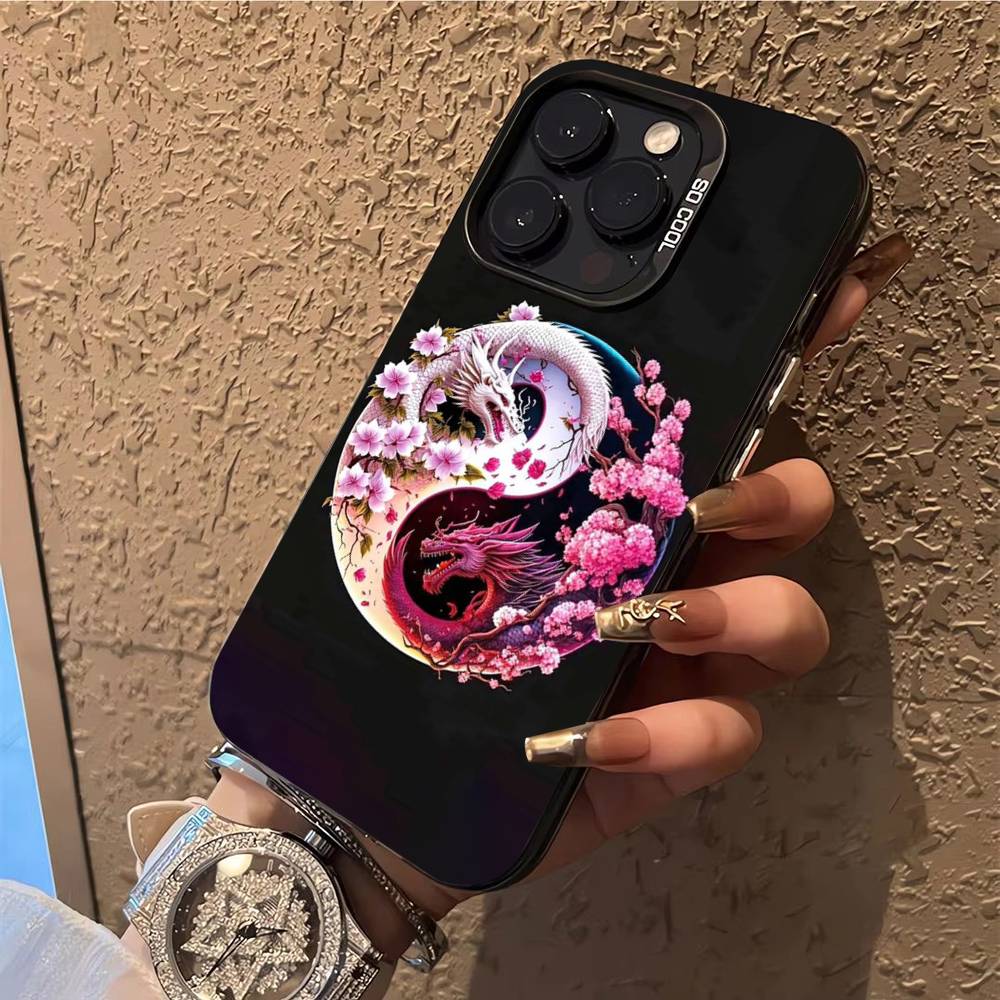 

Japanese Art Dragon Yin Yang Phone Case Phone Case For iPhone 14 16 15 11 12 13 Pro Max Mini Plus Shockproof Cover iPhone14pro