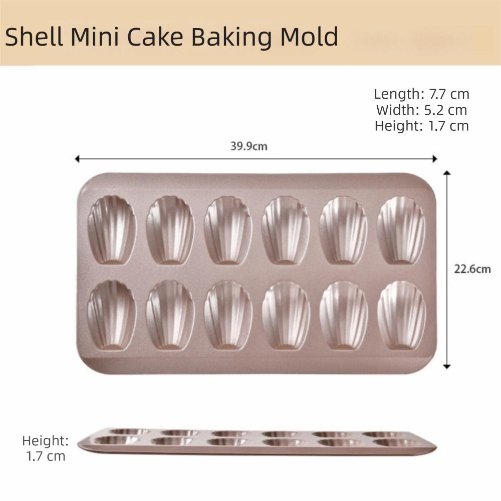 

12 Cup Baking Pan Carbon Steel Baking Tool Easy To Demold Madeleine Tray Oven Bakeware шампанського