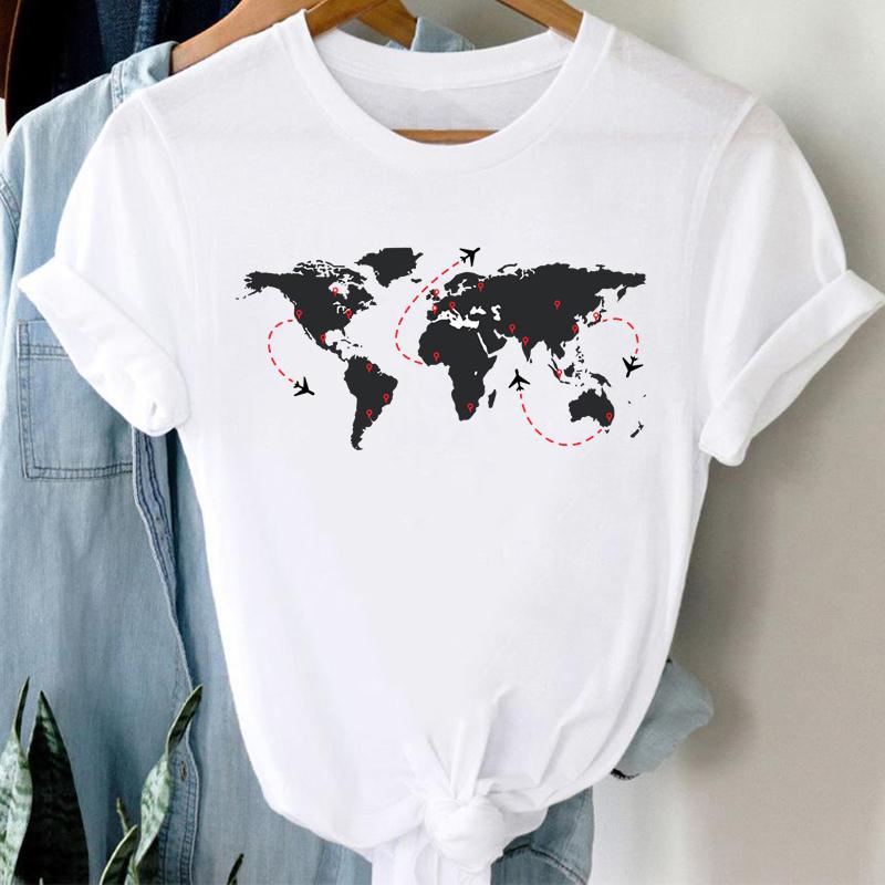 Watercolor Women Print Tee Top Summer Lovely Style Cute Sweet Fashion T-shirt Short Sleeve Lady Female Clothing Casual Graphic T-shirt