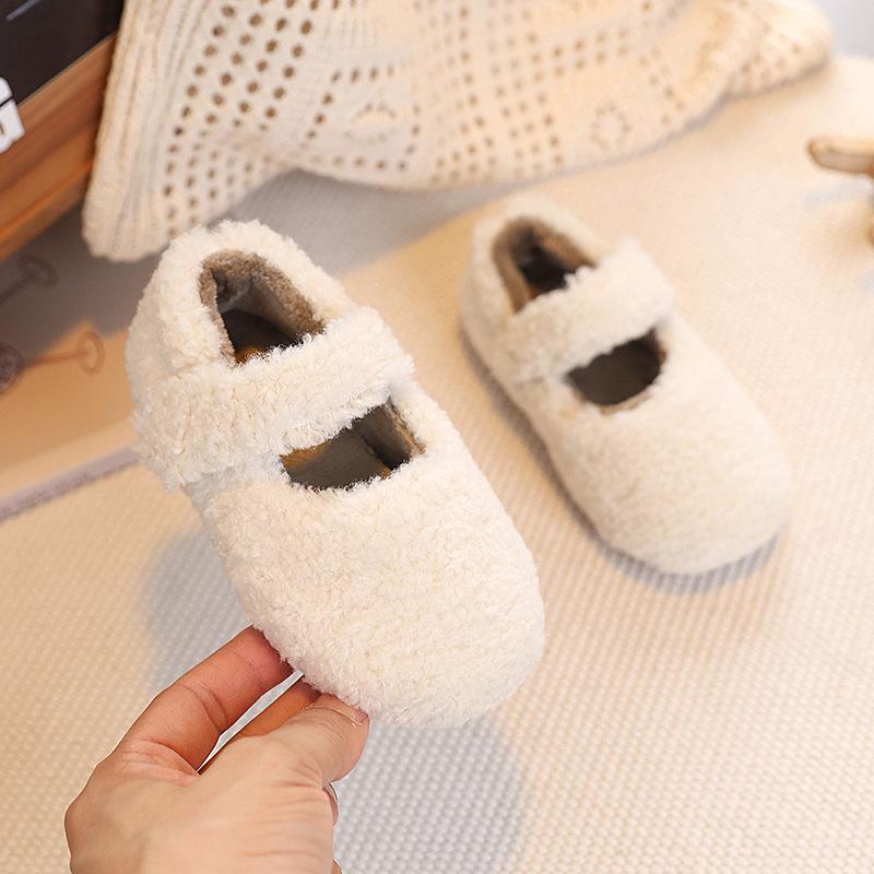 Pantofi de pluș pentru copii - Toamna și iarna 2025 Pantofi de bumbac de catifea în stil coreean pentru fete