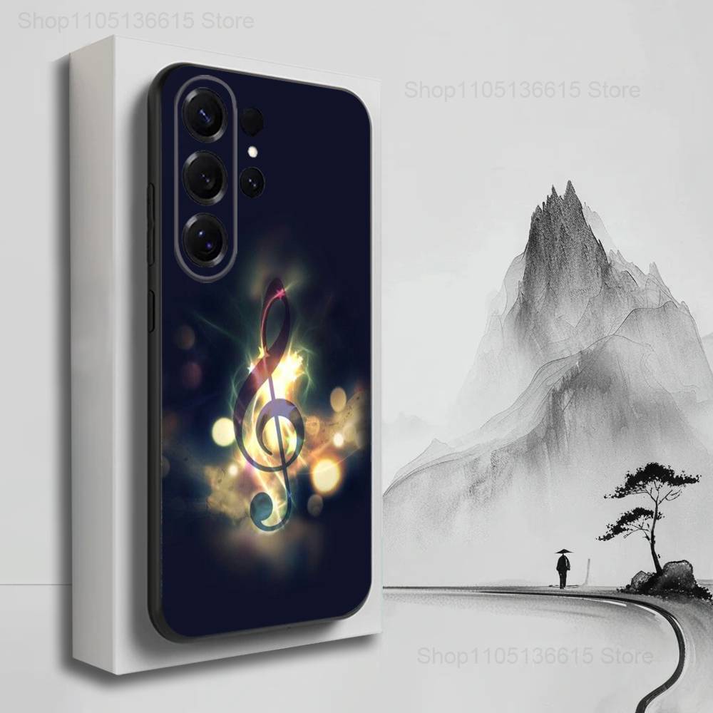

Treble Clef Art Music Case For Samsung S22,S25,S24,S23,Ultra,FE,S20,S10,Plus,S21,S9,Lite,Soft Silicone Black SamsungS21ULTRA