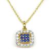 [Your and My Jewelry Box] Sapphire Necklace Pendant with CZ Diamond Surround - Mystery Square Necklace