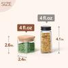 Spice Jars with Labels,Glass Seasoning Jars,Square Seasoning Containers for Salt,Pepper,Chili Powder,Sugar,Ginger Ground,Cumin