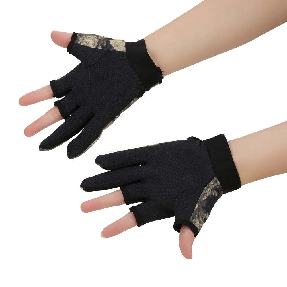 1 Paar Angelhandschuhe Rutschfest 3 Finger freiliegend Sport Handschuhe Outdoor Angelzubehör(Handschuhe )
