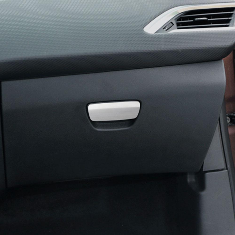 Stainless Steel Car Glove Box Handle Cover for Peugeot 2008 208 2014 - 2019 Glovebox Handle Decoration Trim Sticker Accessories