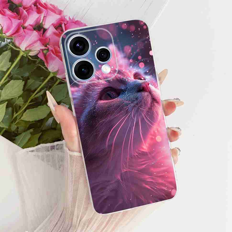 For Oppo Reno15 Reno 15 5G Casing Cute Cat Animal Soft Silicone Back Cover For Oppo Reno15 5G Protective Cases 6.59" Fundas