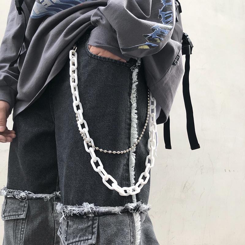 European & American Hip-Hop Style Double-Layer Fluorescent Acrylic Waist Chain with Pendant