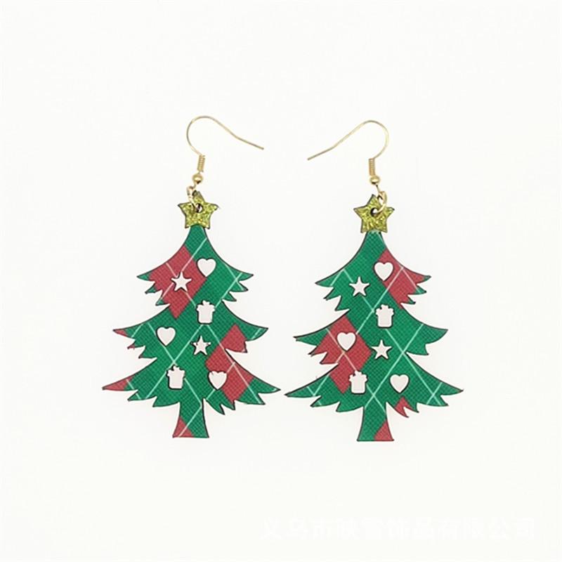 

Festive Cross-Border Hollow Leather & Wooden Earrings