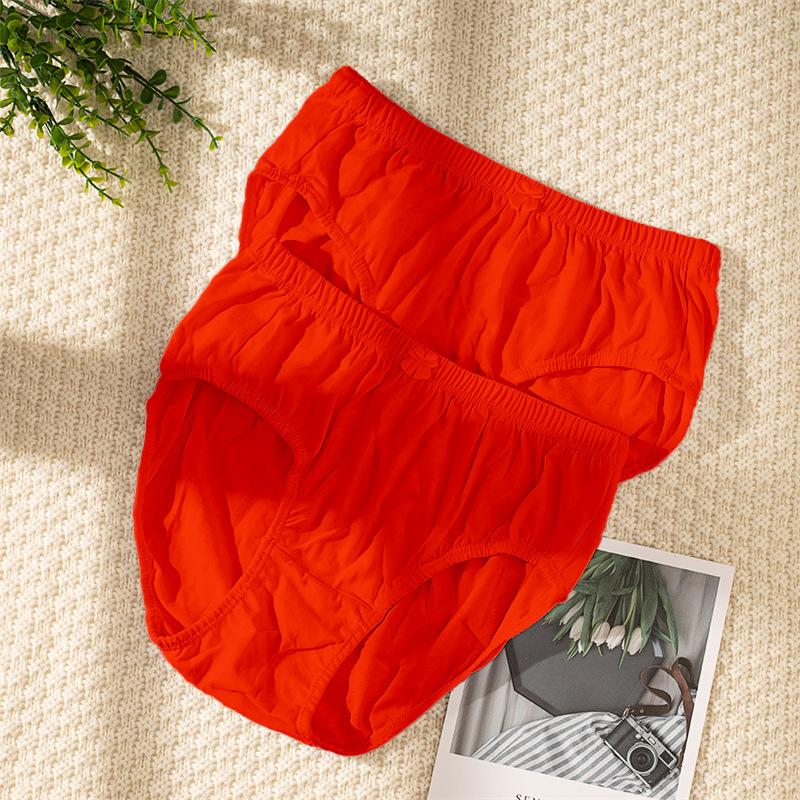 4 Pcs Women's Underwear Red Briefs Breathable Cotton Panties L XL 2XL 3XL 4XL 5XL
