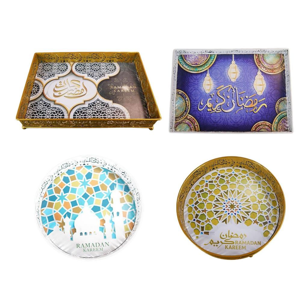 Decorative Eid Mubarak Dessert Tray Cupcake Stand Table Decor Ramadan Decorations Pastry