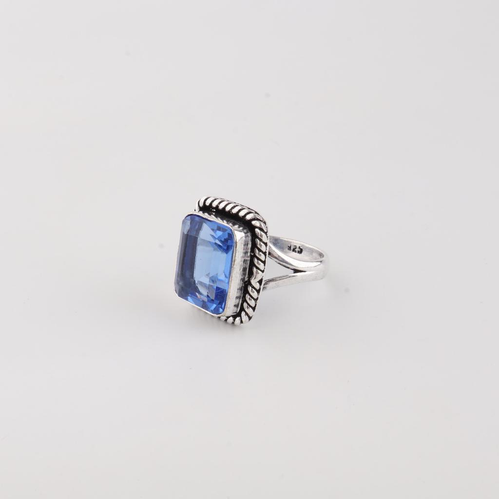 Tanzanite Gemstone Silver Partywear Ring 925 Sterling Silver Handcrafted Jewelry For Valentine's Day Gift RR-71-10