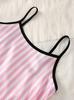 Girls Satin Pajama Set, Pink Striped Cami Top & Shorts Bow Decor Soft Silk Sleepwear Kids Summer Loungewear Pjs for Kids 8-12Y