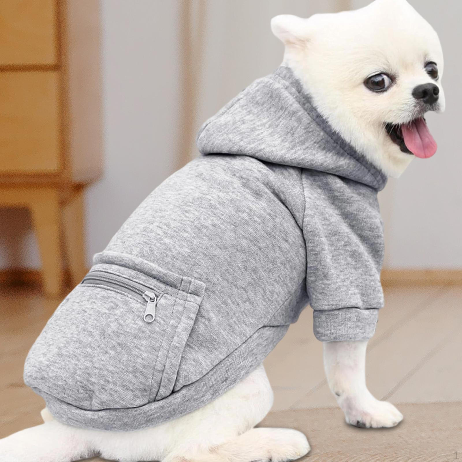 

Dog Hoodie Autumn Winter Clothes Coat Gray Outfit Trendy Sweatshirt Pet Clothing XL