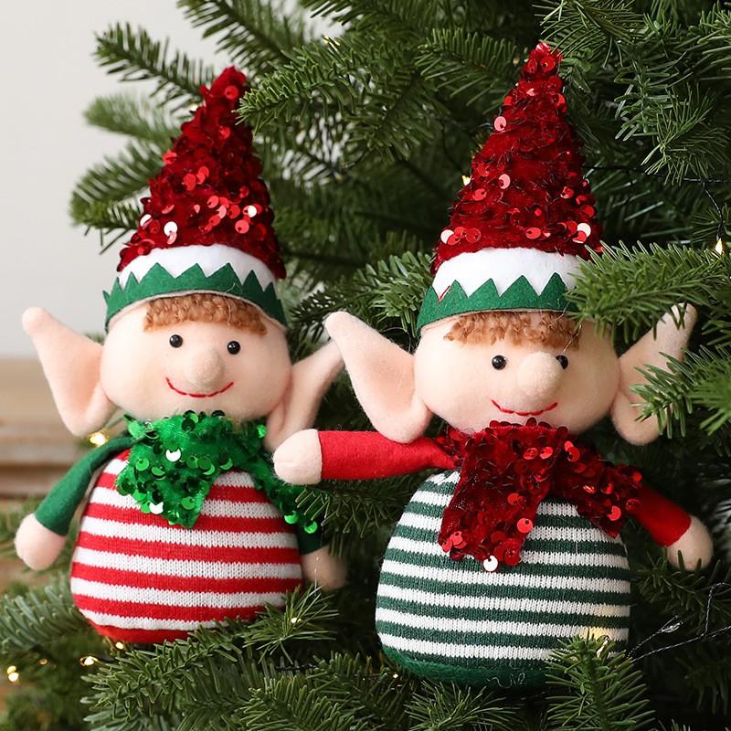 Christmas Decorative Plush Elf Ornament Tree Home Holiday Display 20cm