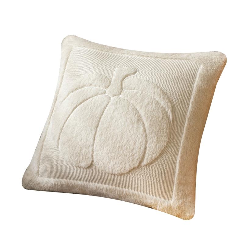 

Halloweens Pumpkin Pillowcase Imitation Rabbit Hair Cushion Cover Holiday Decoration for Sofa Bedroom