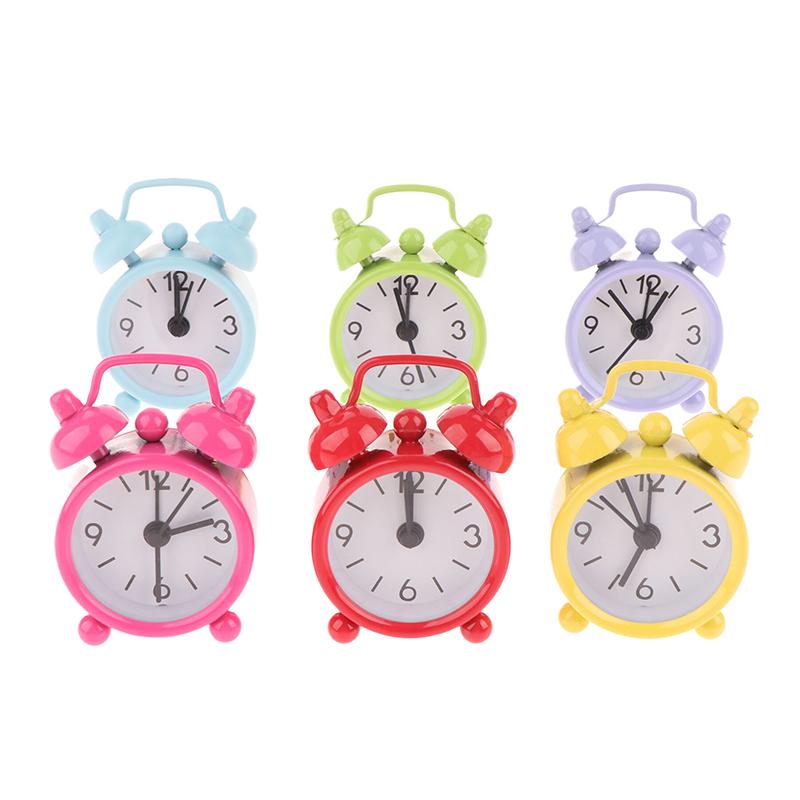 1Pc Creative Quartz Round Alarm Clock 4Cm Mini Metal Small Alarm Clock Portable Desktop Home Decoration
