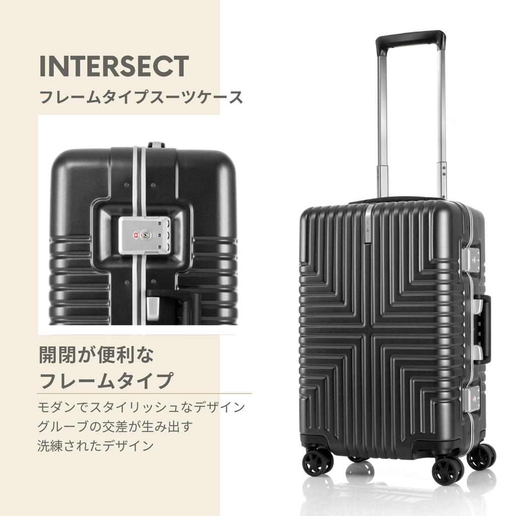 Suitcase Intersect Spinner FR allowed Warranty included 34L 55 cm Black [Samsonite] 55/20 Carry-on 3.3kg