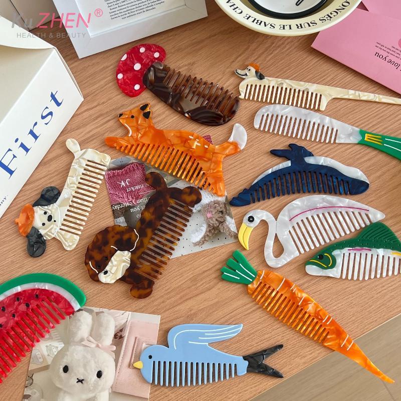1PC Cute Creative Cartoon Anti-static Acetate Hair Comb Lovely Hair Care Hairdressing Combs Head Massage Hairbrush Tool Accessor
