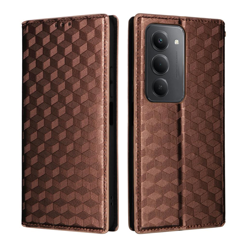 For Xiaomi Redmi 15 5G (Global) (169mm) Case Wallet Rhombus Imprinted Leather Phone Cover